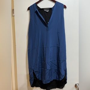 Vince Silk Dress Spilt Dress Navy Blue Size Large